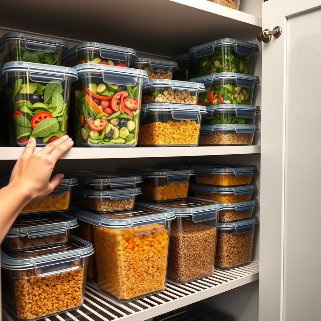 Food containers in action