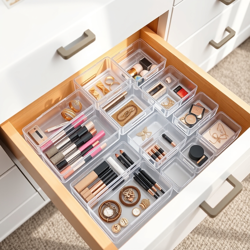 drawer organizers in action