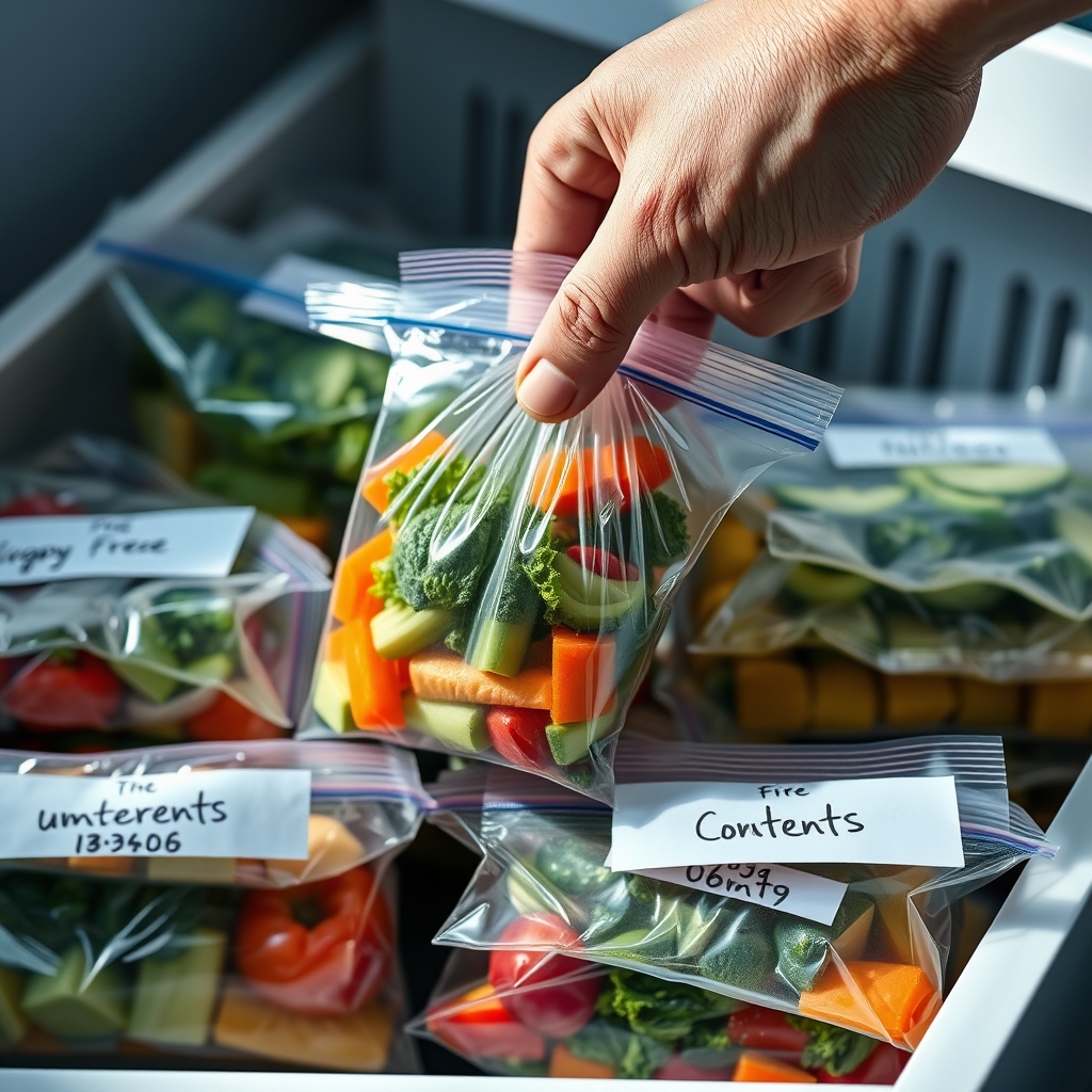 freezer bags in action