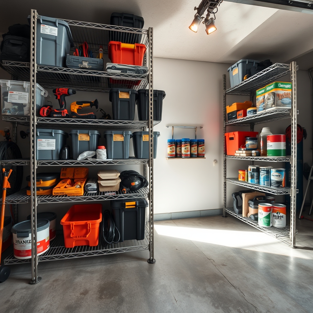 garage shelving in action