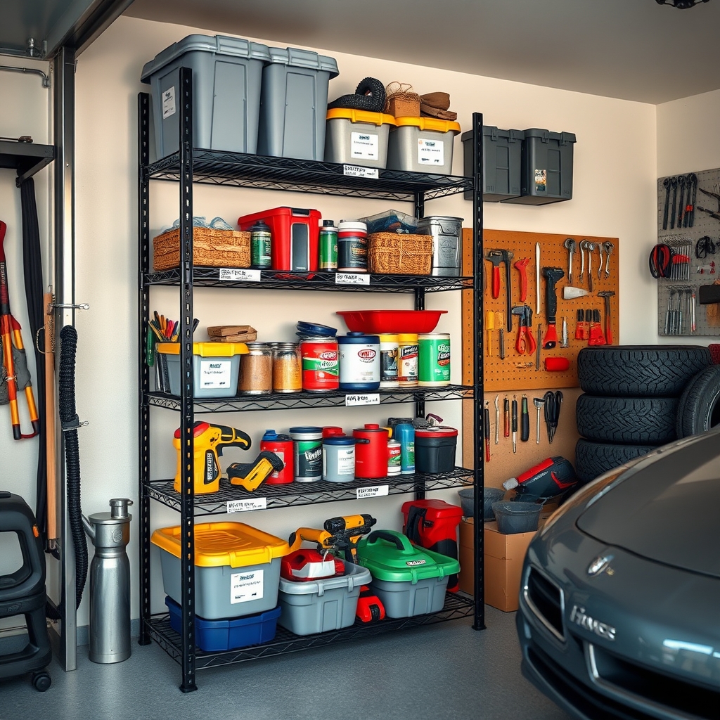 garage shelving in action