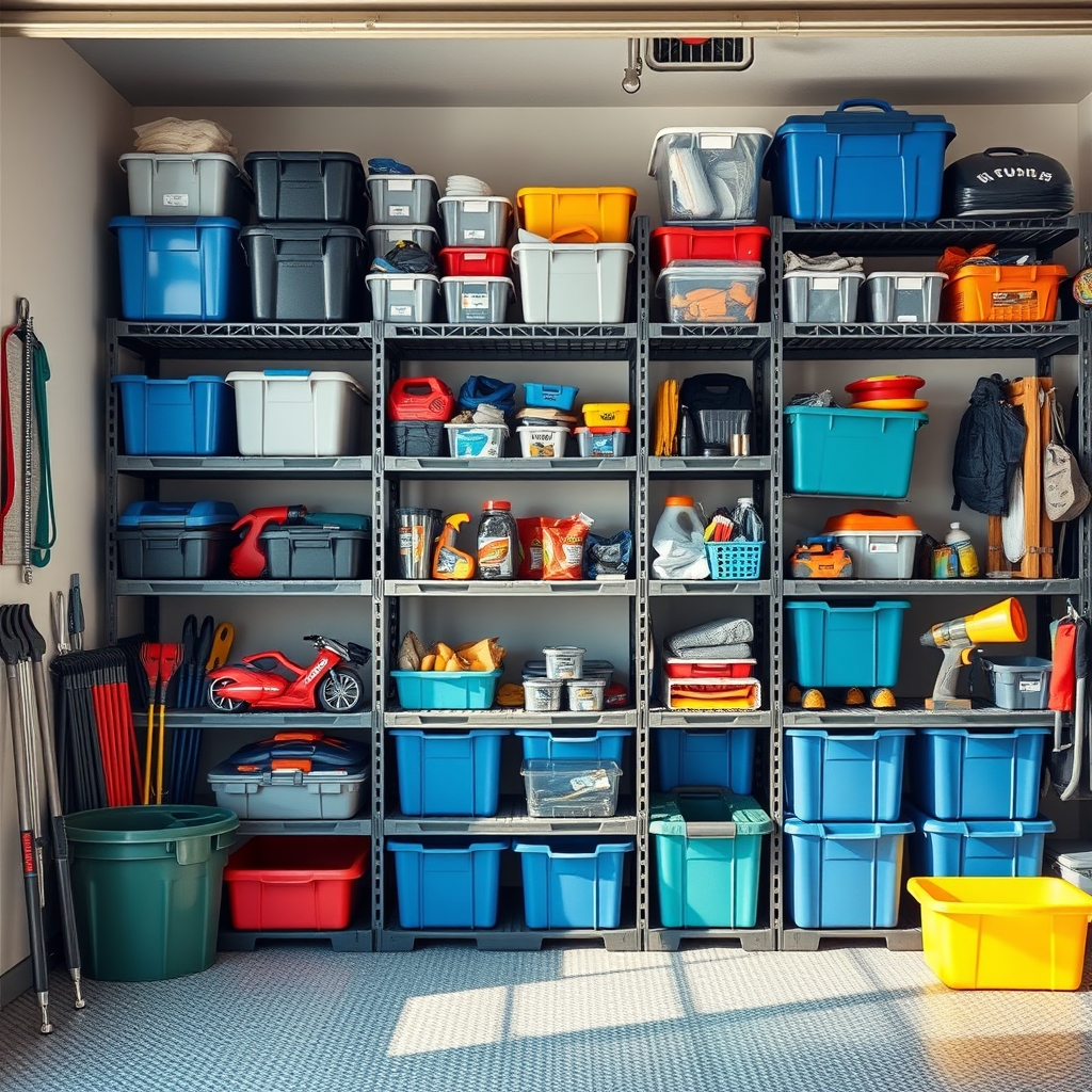 plastic shelves in action