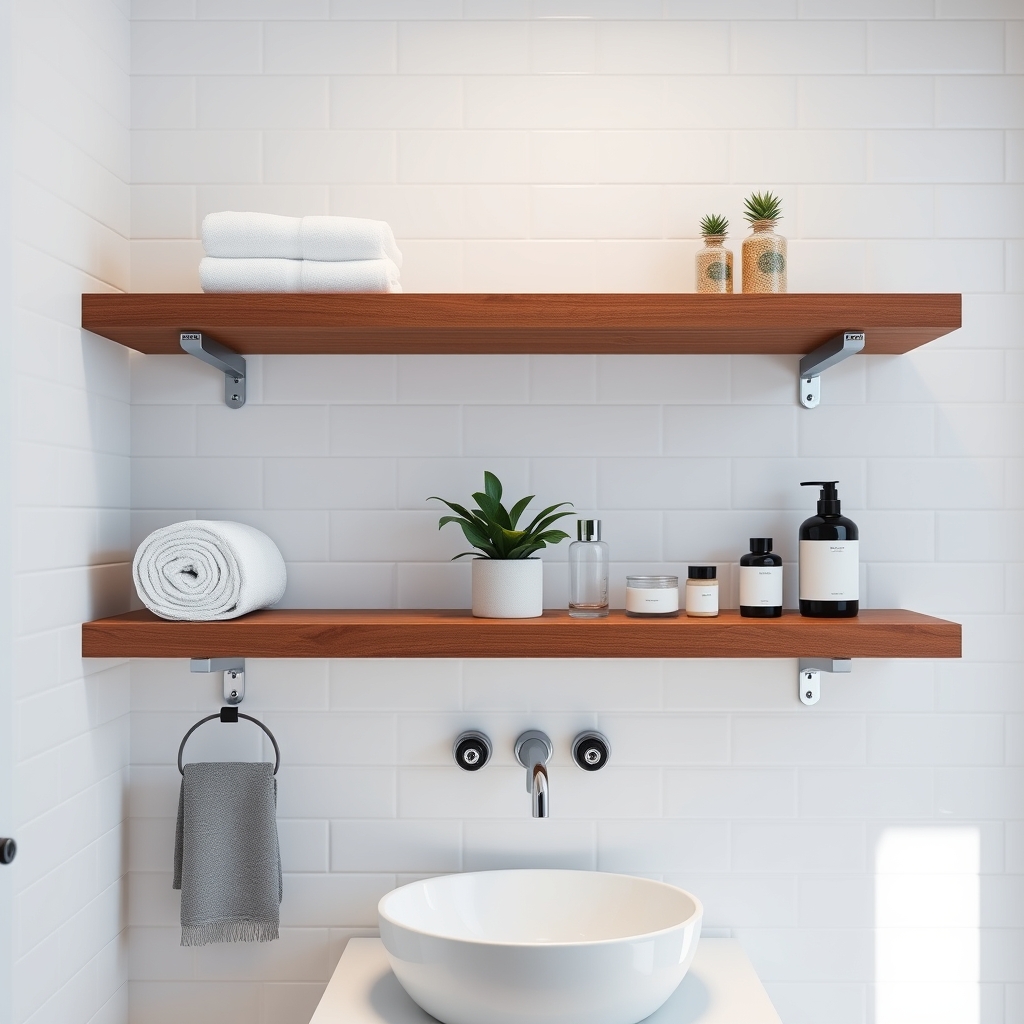 floating shelves in action