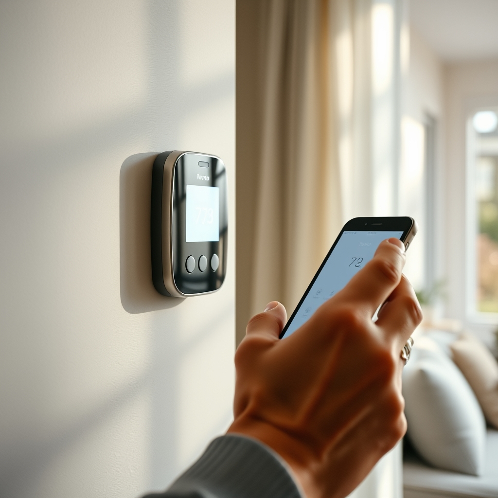 smart thermostat in action