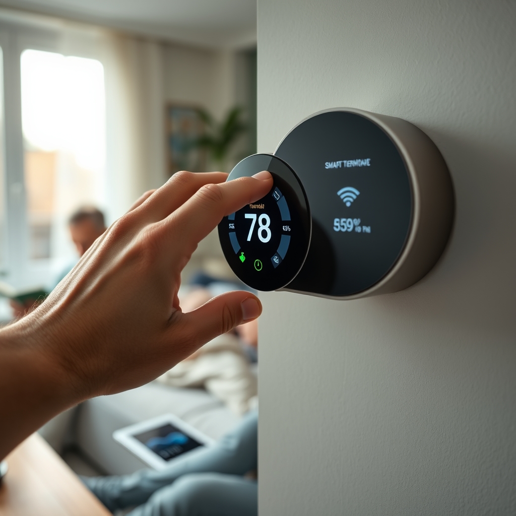 smart thermostat in action